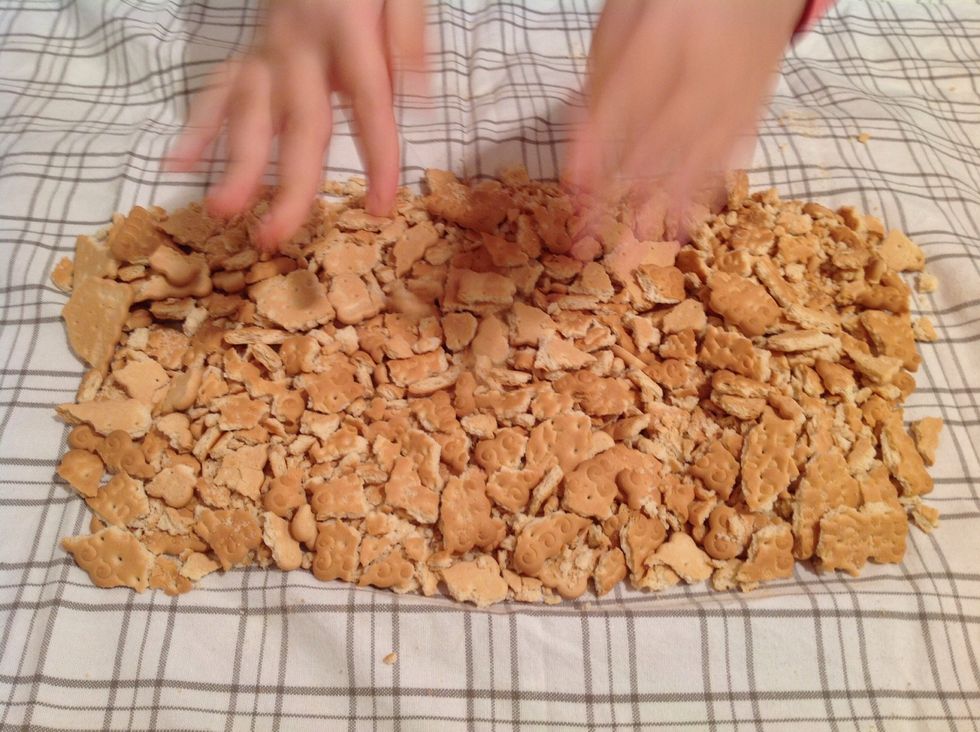 Until biscuits are in small pieces...