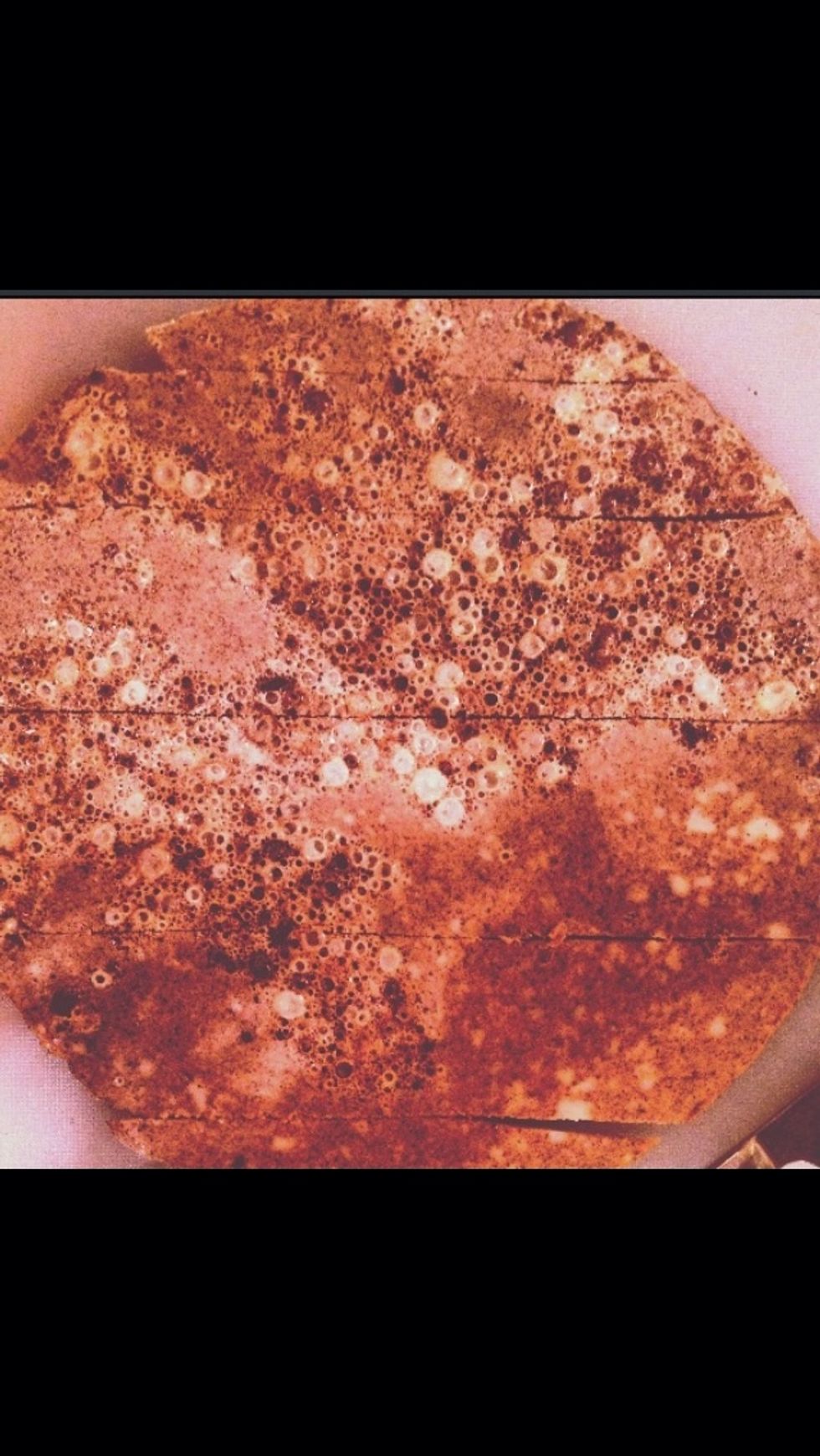 Until it looks like this. Cut into pieces and cool down for a couple of mins