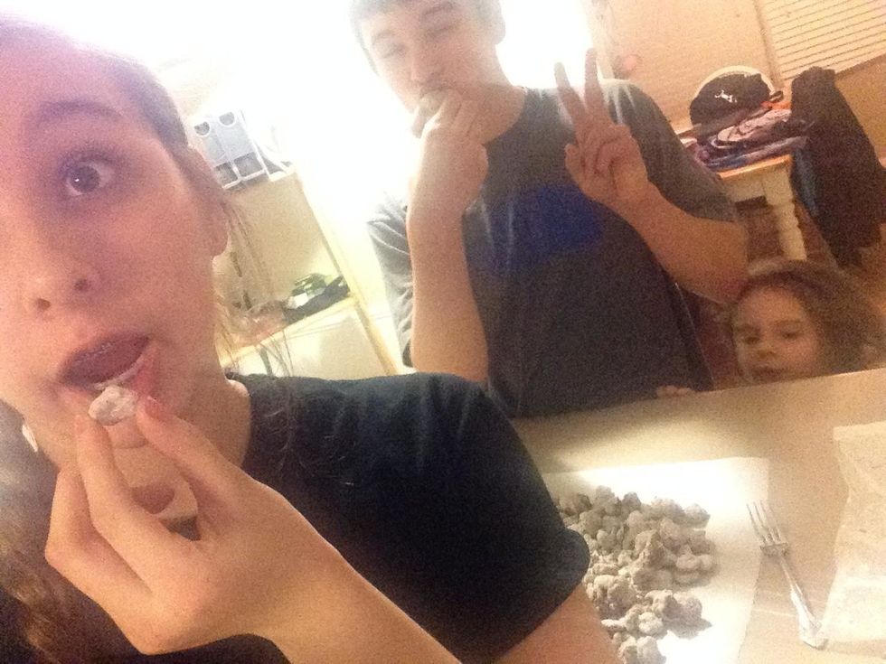 Until it's cooled, you can eat it. Enjoy!