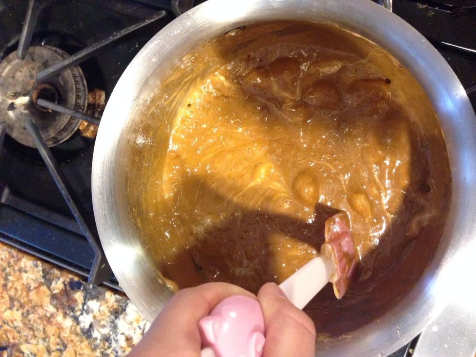 Until melted.. Stir continually!