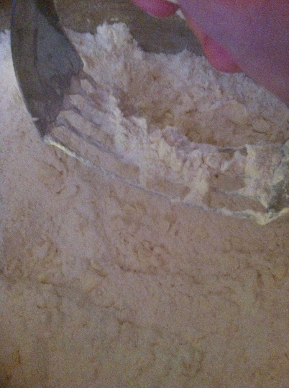 Until the butter is well mixed in.