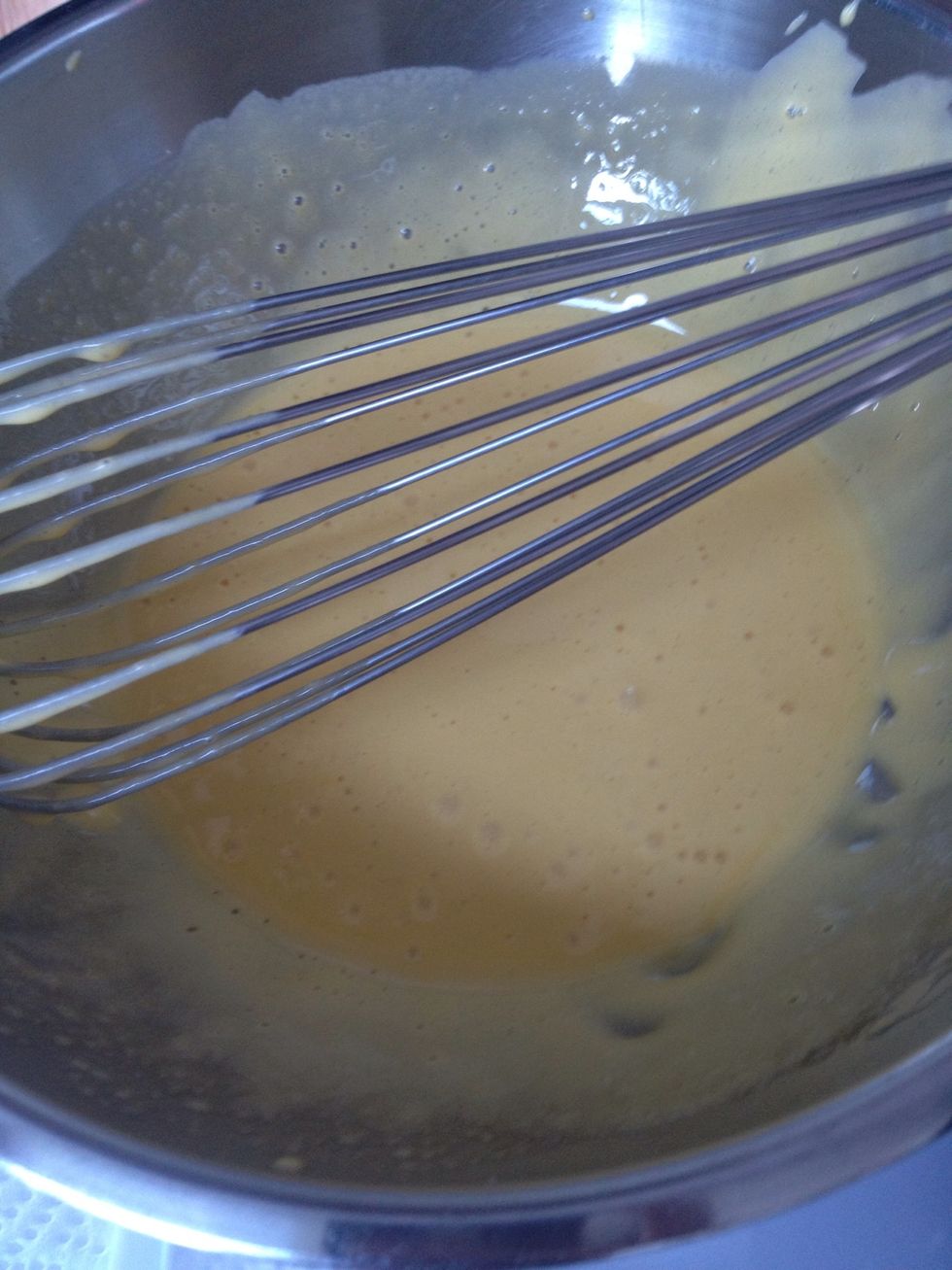 Until white and achieve ribbon consistency.