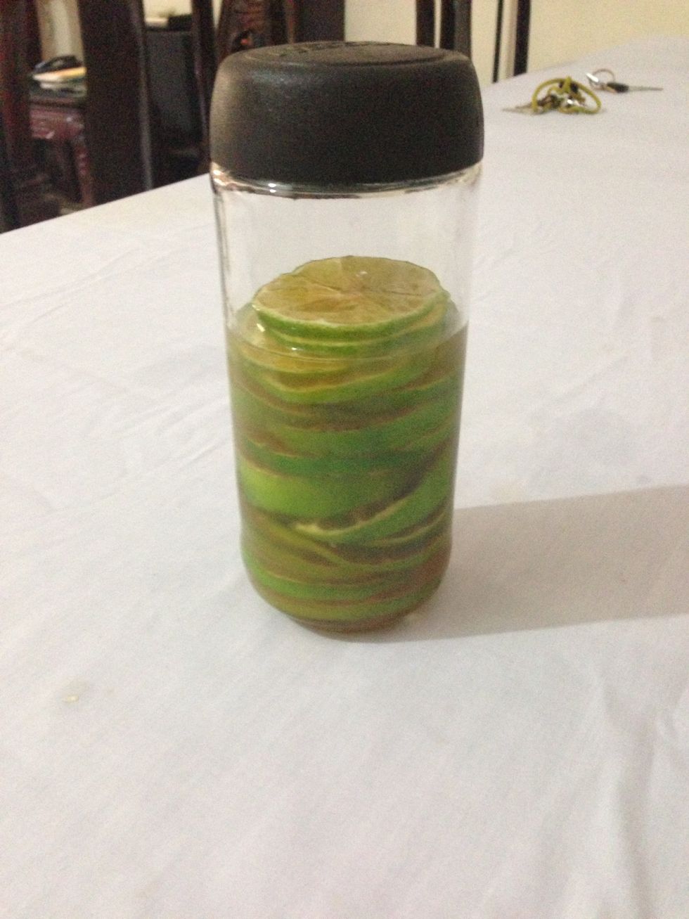 ... until you're happy with it ^_^ Leave for about a week before start using it. You could use the syrup with some warm water in the morning. It will help clean your stomatch and defends cold.