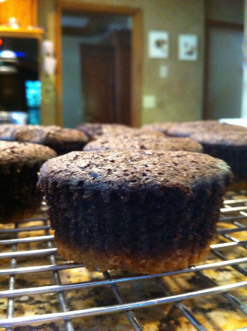 Unwrap each cupcake and start the glaze.