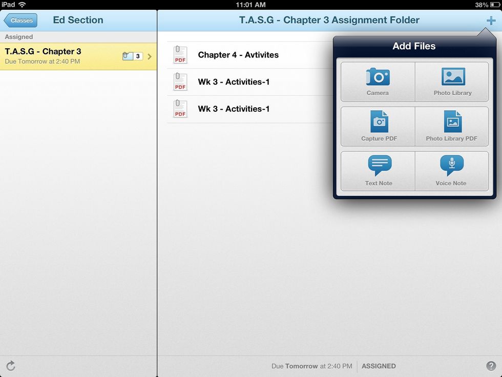 Up the top in the corner there's a little plus button. There will be six different options. Press the text box one.