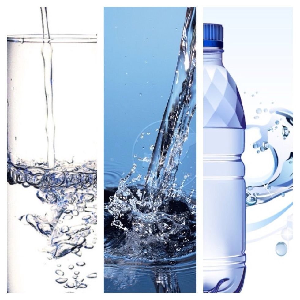 Up your water intake, it is so good for you in SO many ways. It flushes out the impurities in your body, clears your skin & keeps you hydrated. Sometimes a hunger pain might just be thirst, drink up!