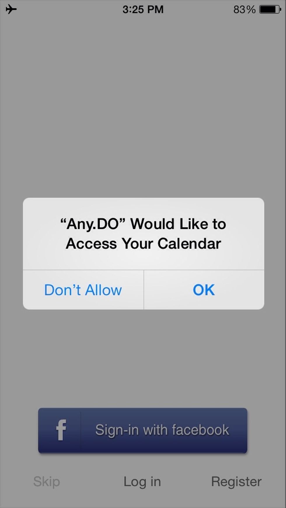 Upon registering & your first sign-in you will be prompted to allow or deny access to a variety of your applications like Contacts or Calendar.