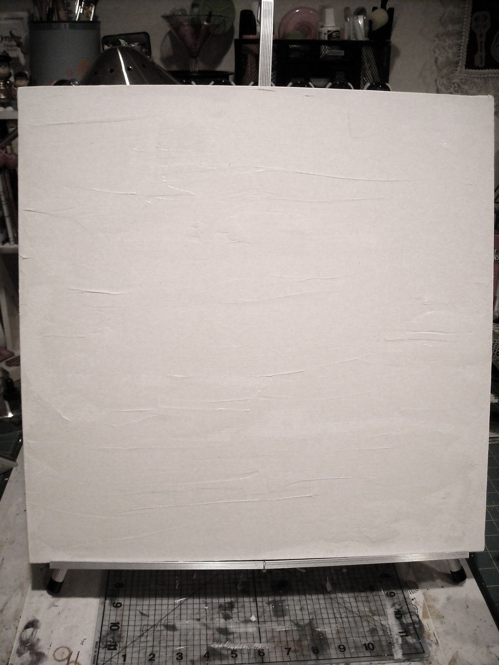 USArt Quest 101 Heavy Molding Paste is creamy and makes a great base of texture on the blank canvas.