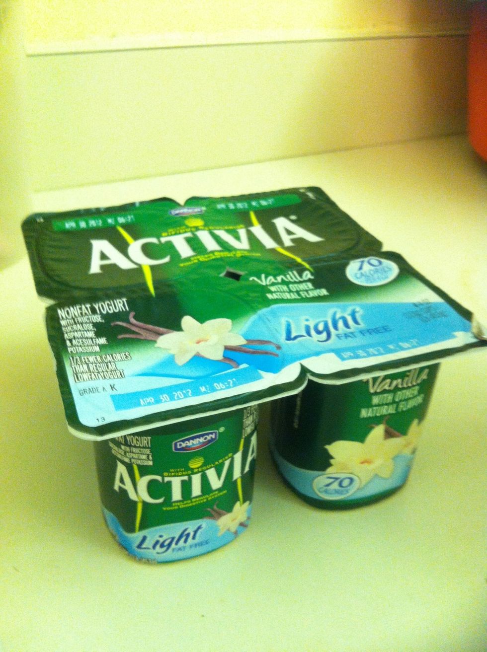 Use 1-2 container (usually one is enough depends on how yogurty you want it) I used 2 in this case.