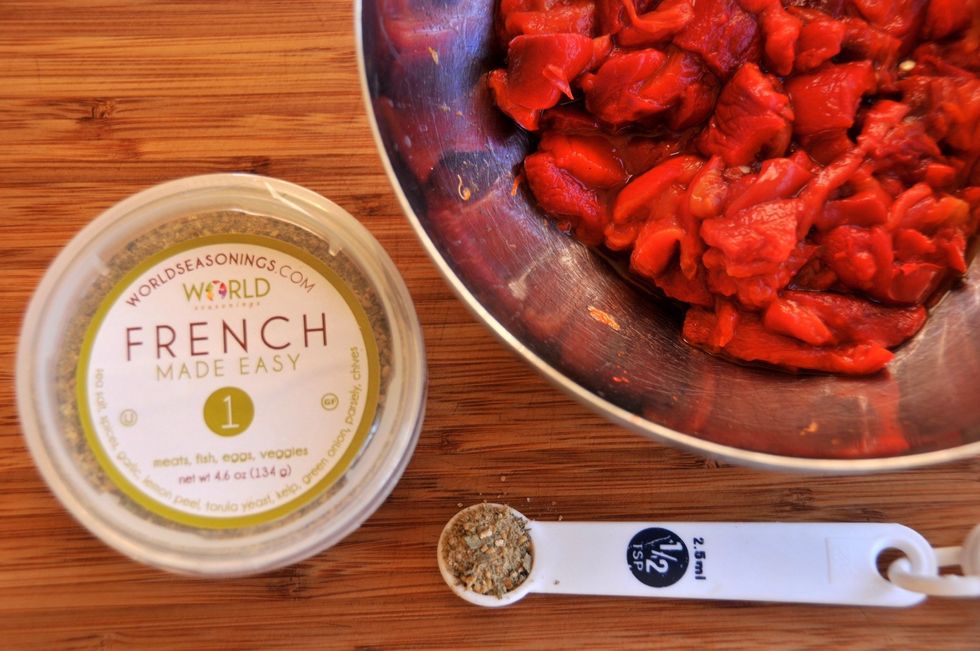 Use 1/2 tsp. of French Made Easy. If you would like to try this amazing and versatile seasoning blend, use the code "snapguide" for a 20% discount on our website. This stuff is amazing on anything!