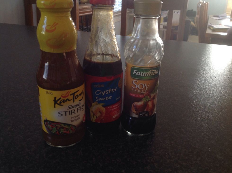 Use 3 table spoons of each sauce.