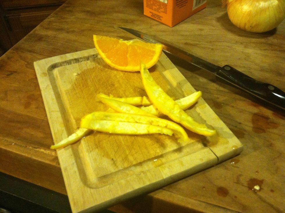 Use 4/5 peels from an orange
