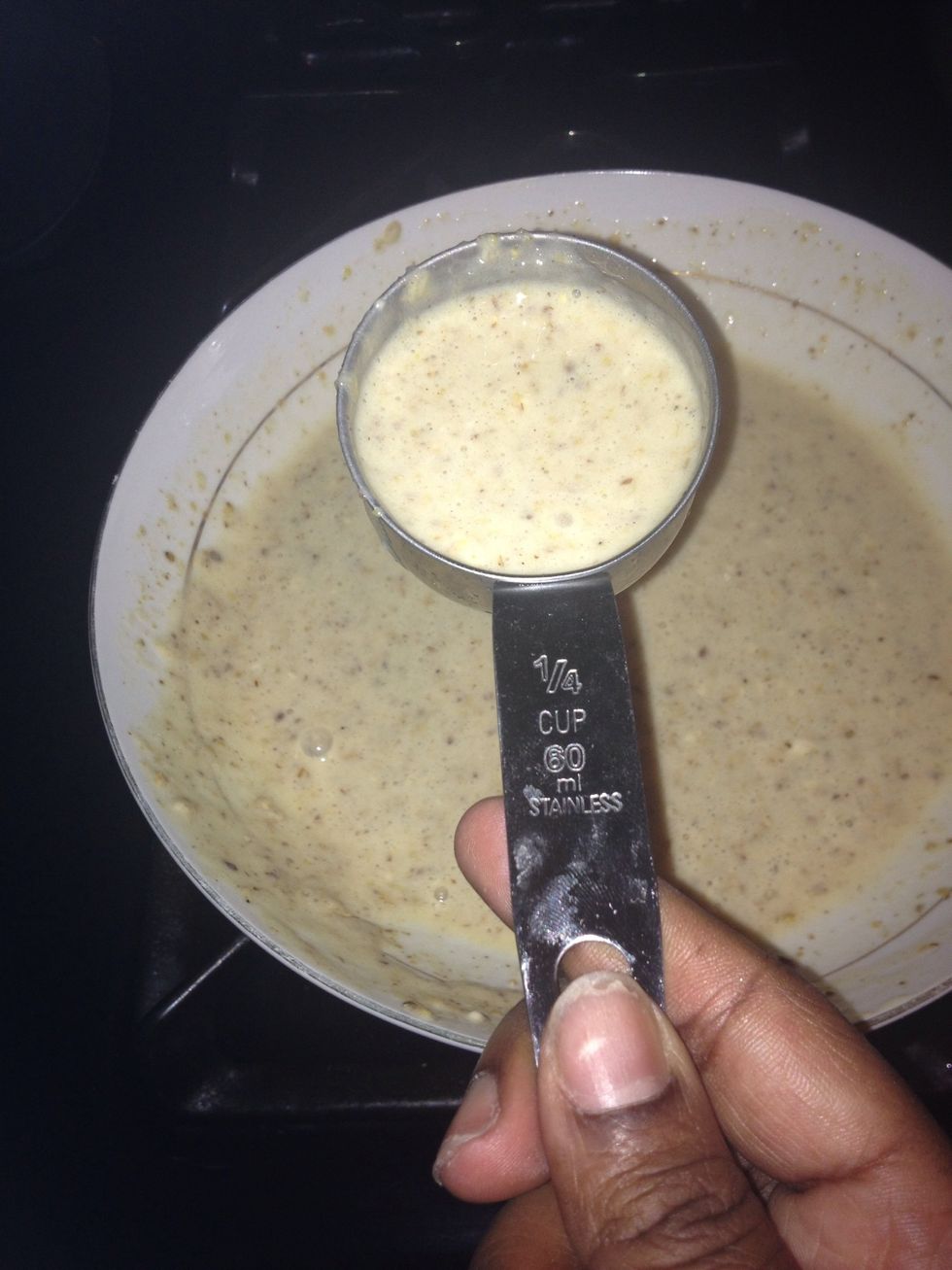 Use a 1/4 scoop to scoop some of the mix
