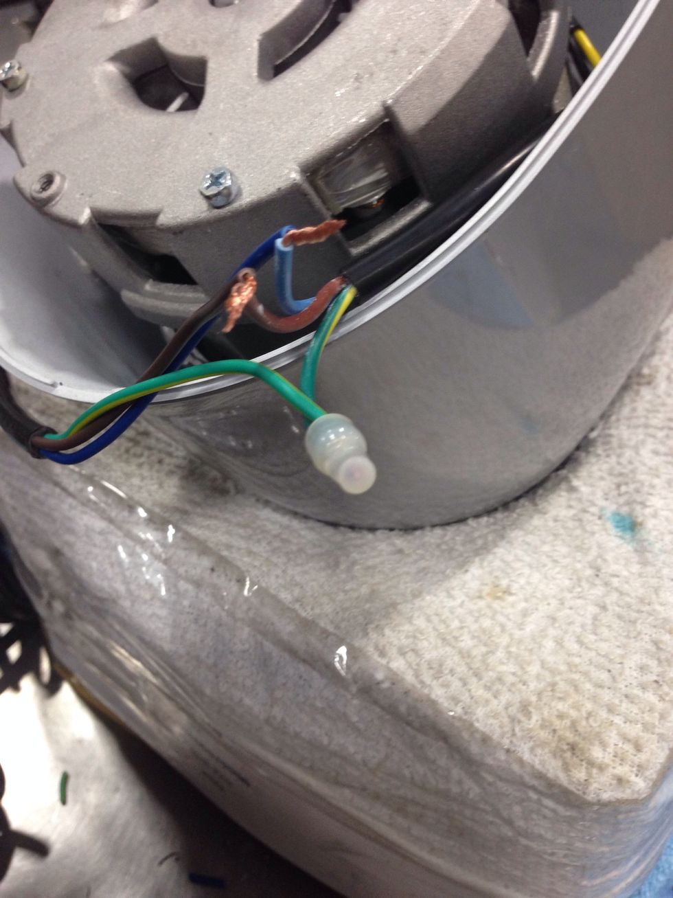 Use a butt type connector to secure the wires. Be sure to crimp them tightly