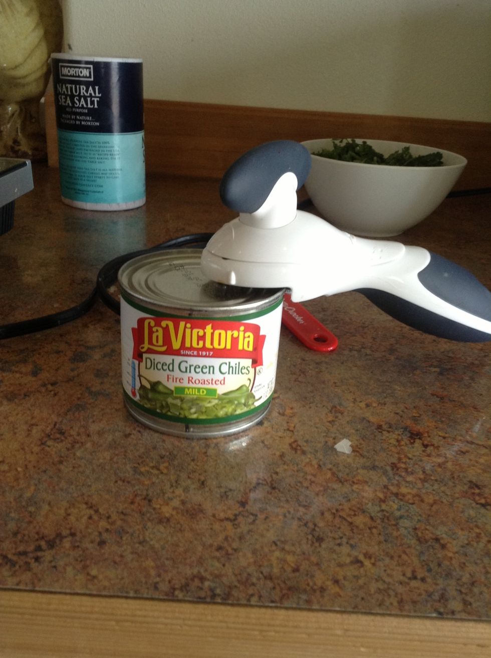 Use a can opener to open chiles