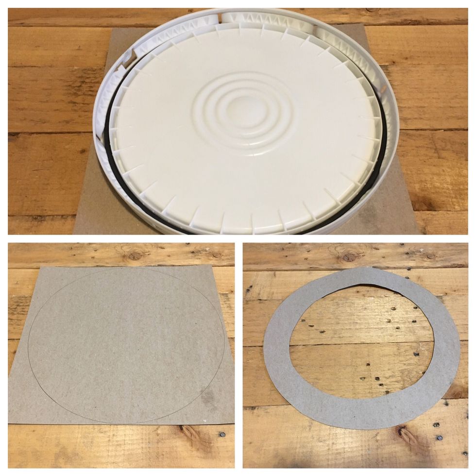 Use a circular household product to create a circle on heavy card stock for your wreath template and cut it out
