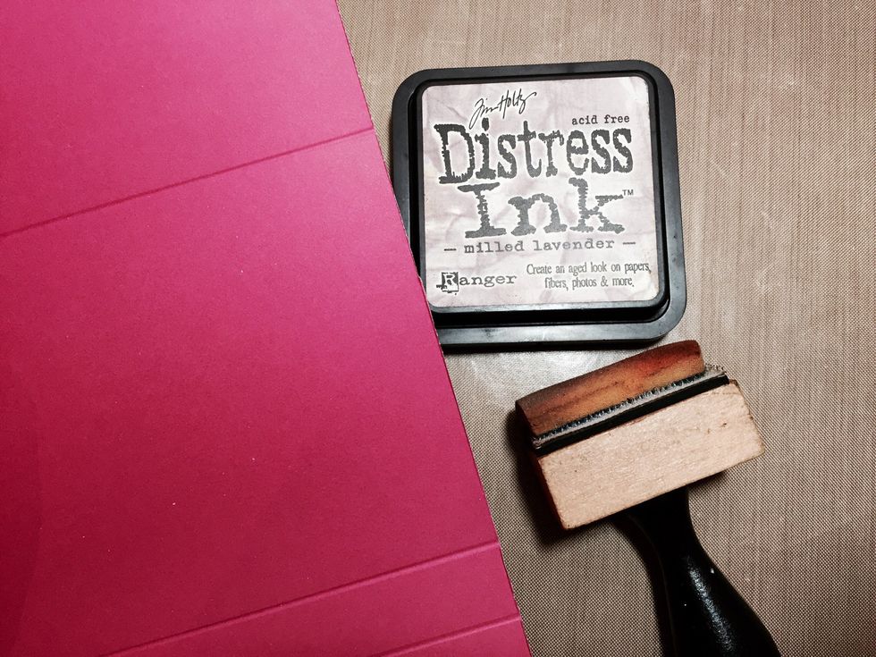 Use a distress ink (use a colour that suits the colour of your paper) to distress and soften the edge of the paper