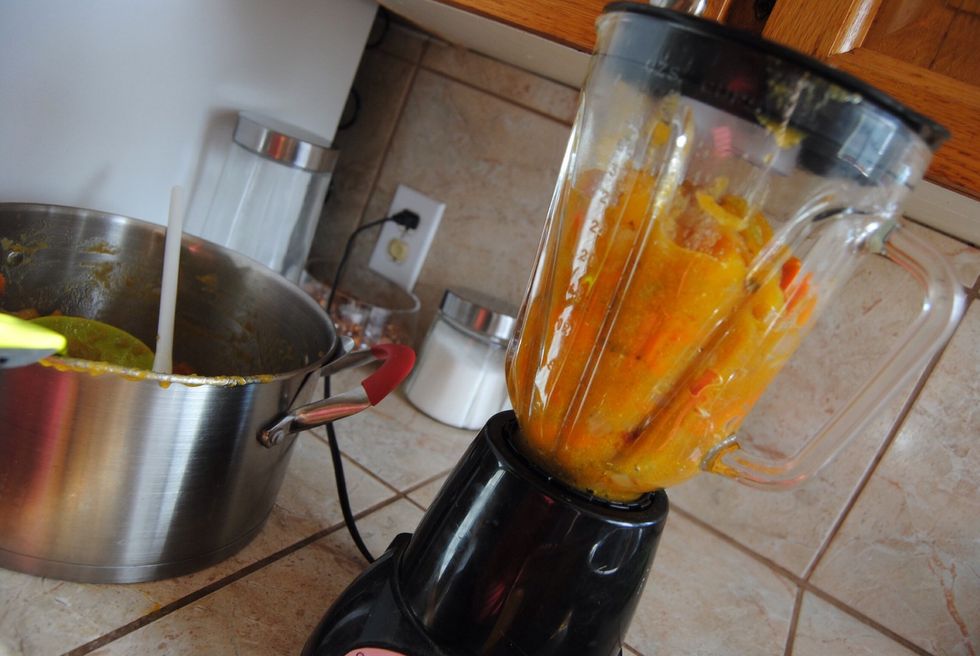 Use a food processor or a blender to pur\u00e9e the mixture