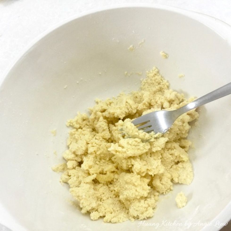 Use a fork or your finger tips to toss the dough until it comes together.