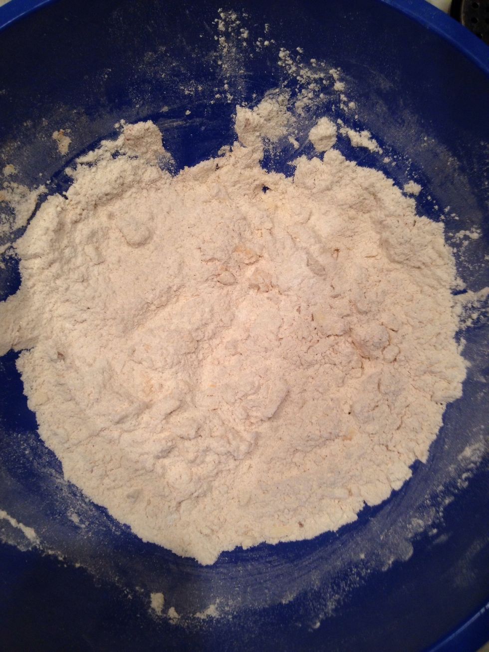 Use a fork to cut butter so it mixes with the flour