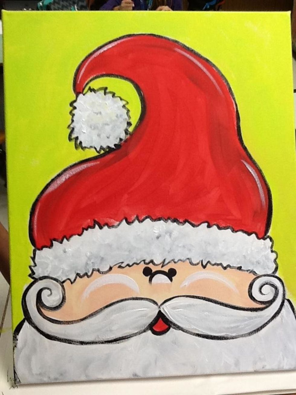 Use a fun, active line for the outline of the puff ball and cap band to show off their fluffy texture.