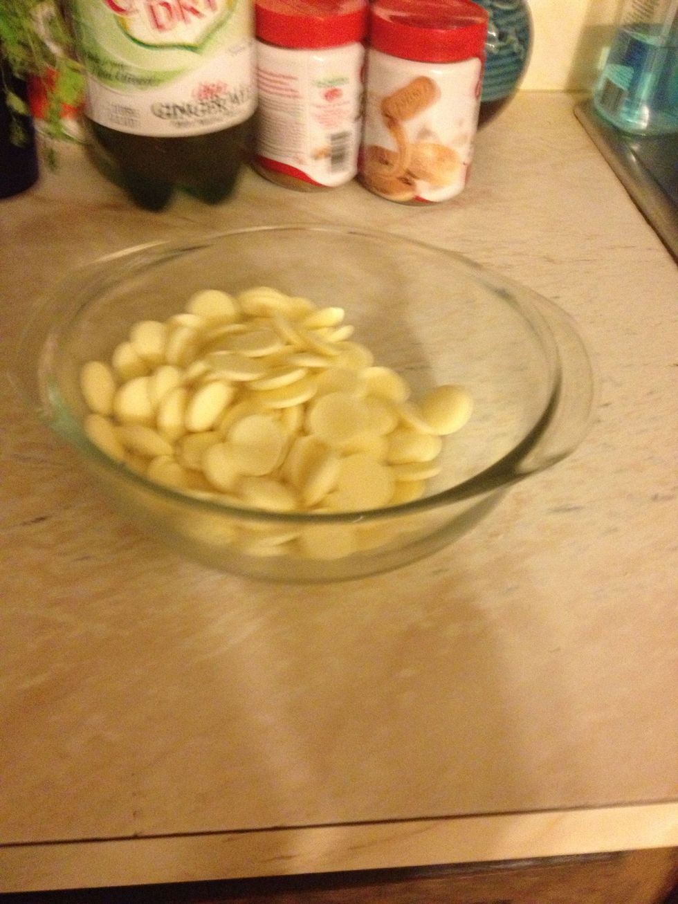 Use a glass bowl so you could melt them in the microwave for 30 seconds until the mixture looks like the next slide. You can also use a double broiler.