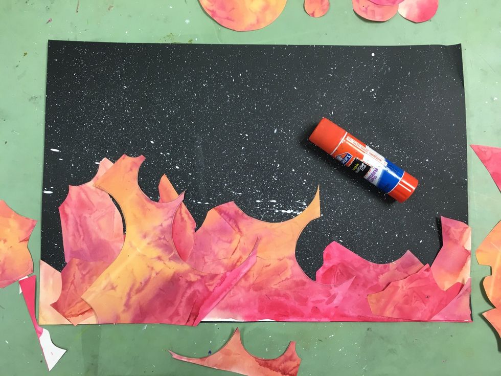 Use a glue stick to paste them into place.