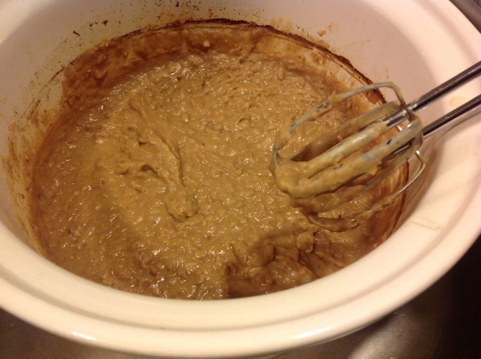 Use a hand mixer to whip beans to a smoother consistency.
