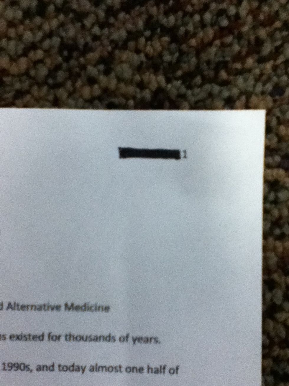 Use a header that is right justified and has your last name and page number.