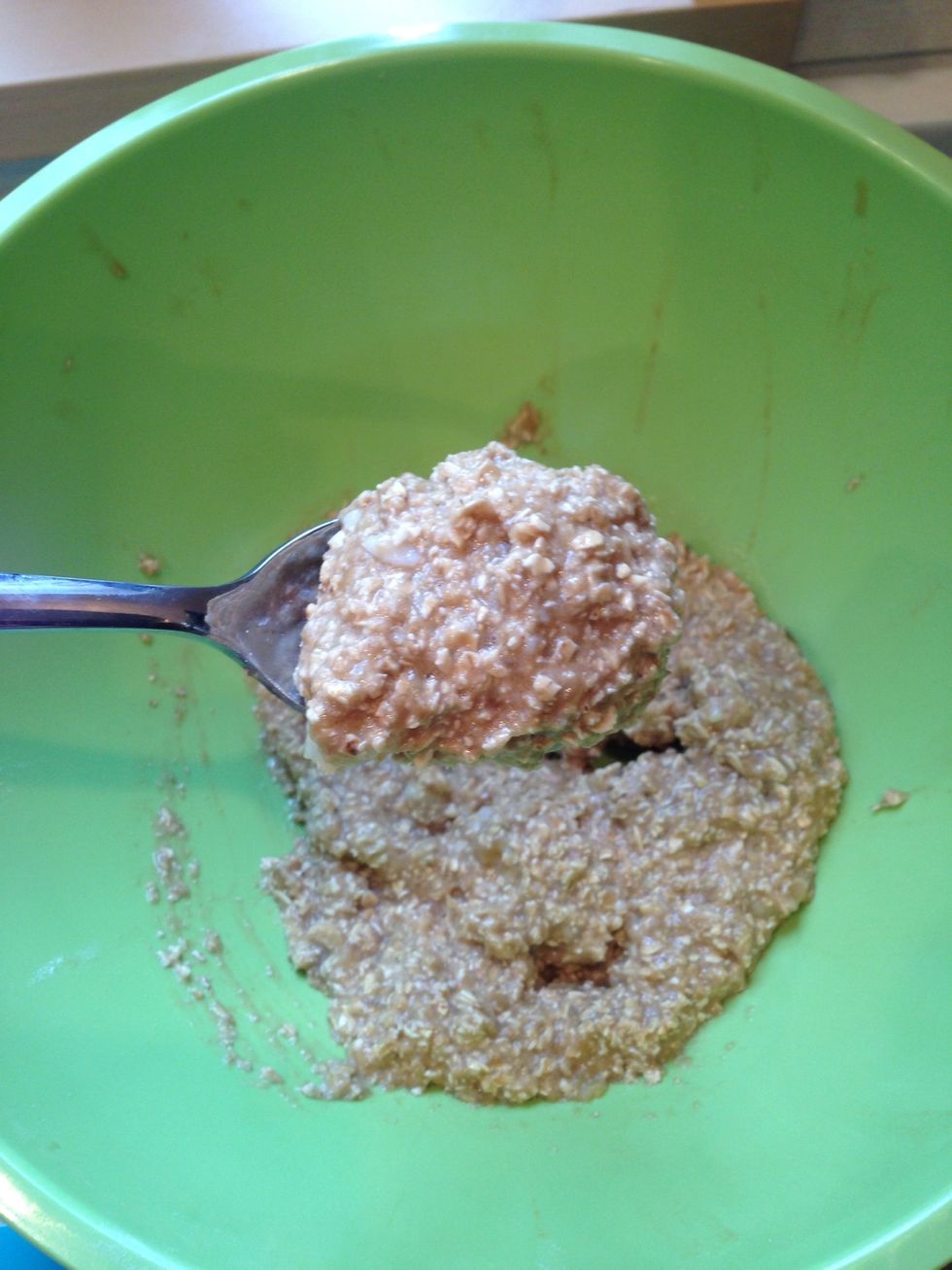 Use a heaping spoonful of mix to fill each muffin tin