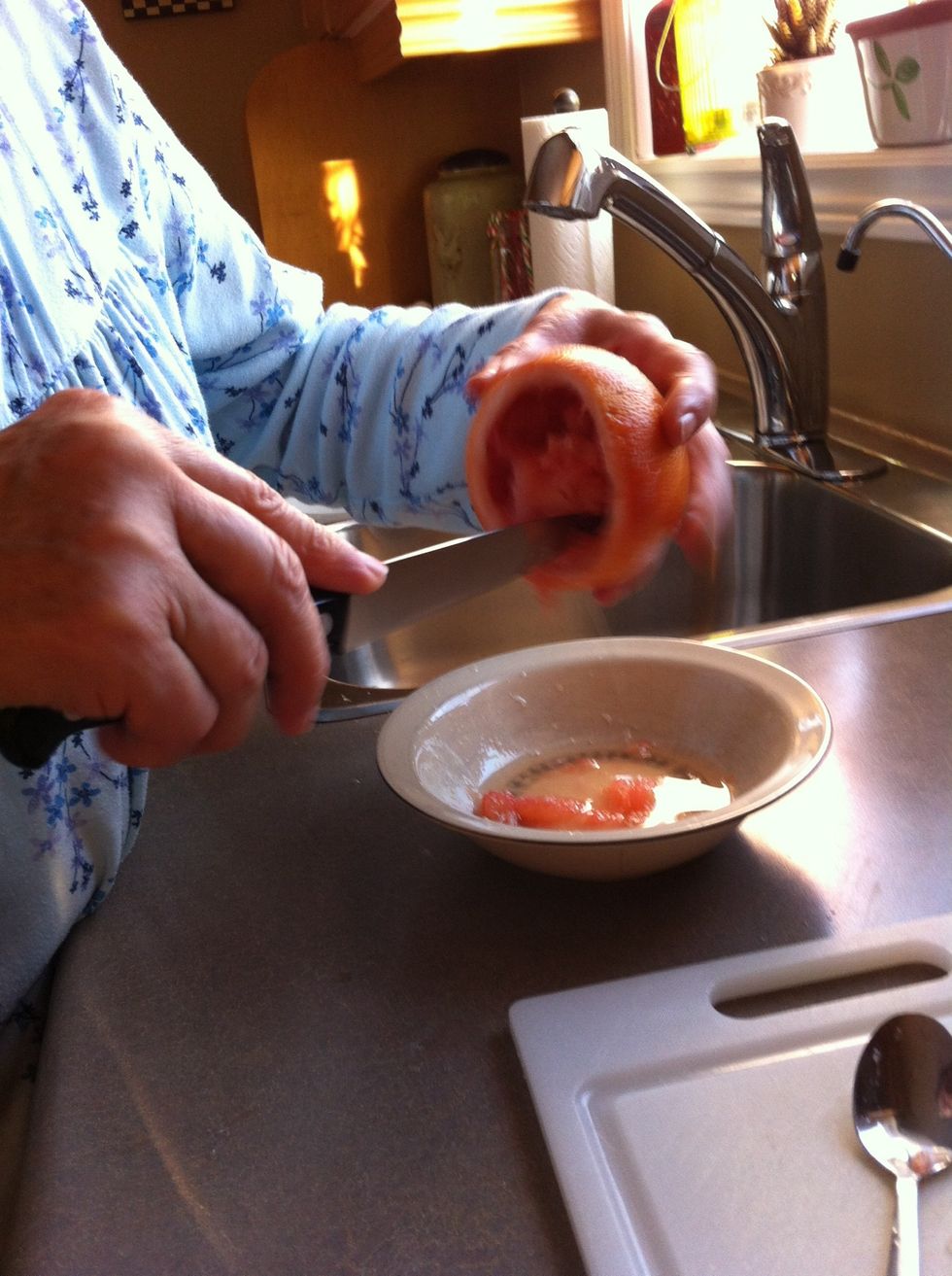 Use a knife to scoop around the outsides