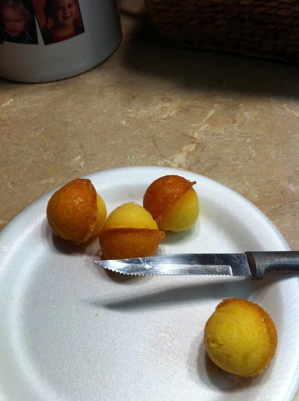 Use a knife to trim the pops.