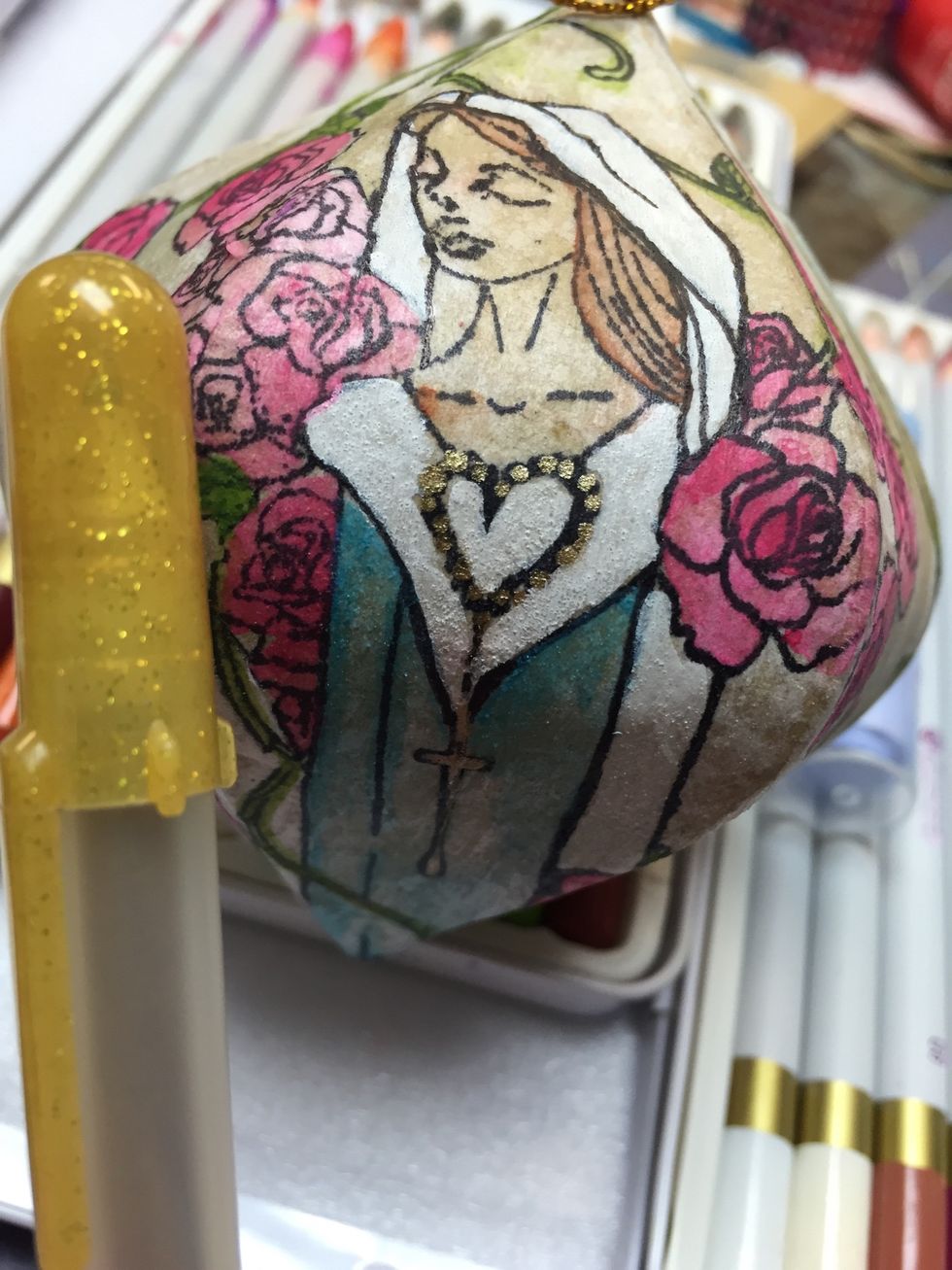 Use a metallic gel pen for special accents