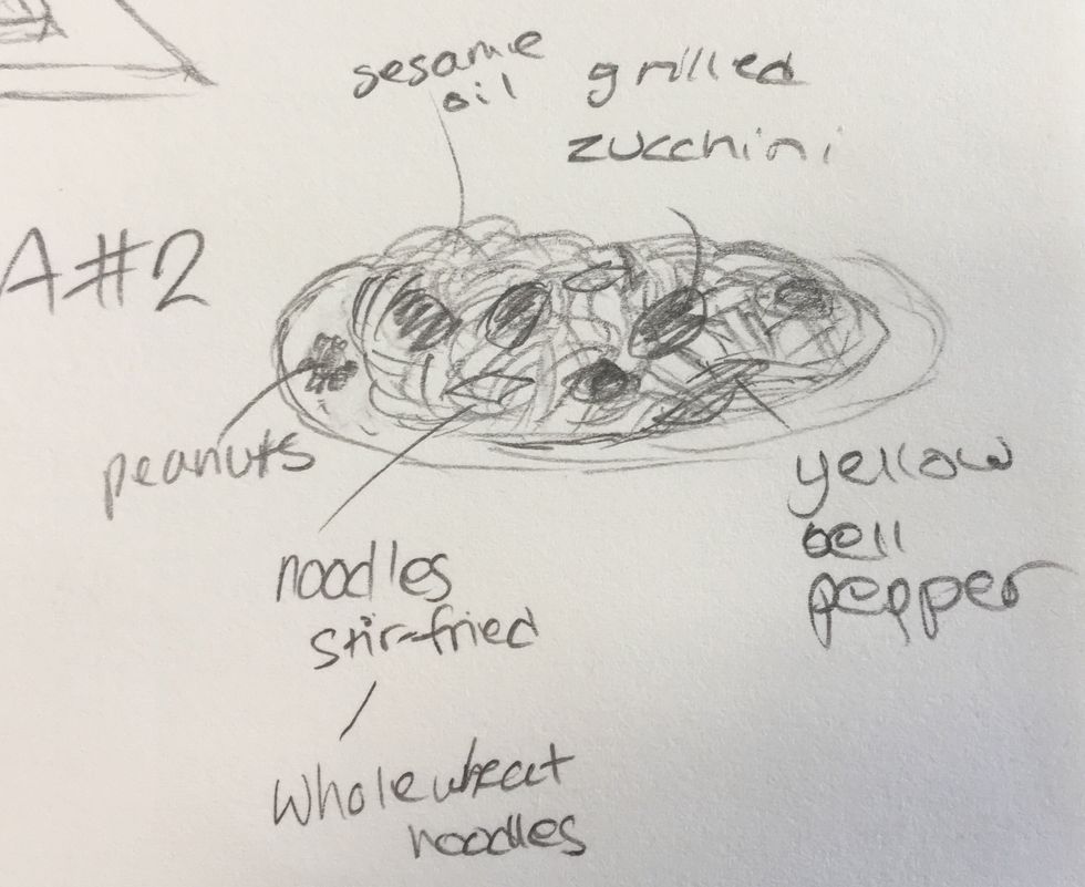 Use a mixer to mix 2/3 of a cup of water, 2 garlic cloves, and the juice of half a lemon