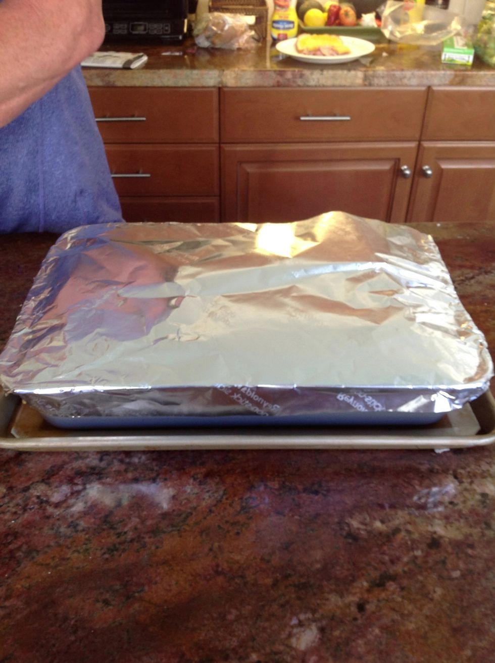 Use a non stick foil or spray Pam on your foil and have a very strong man put the Lasagna in the oven.