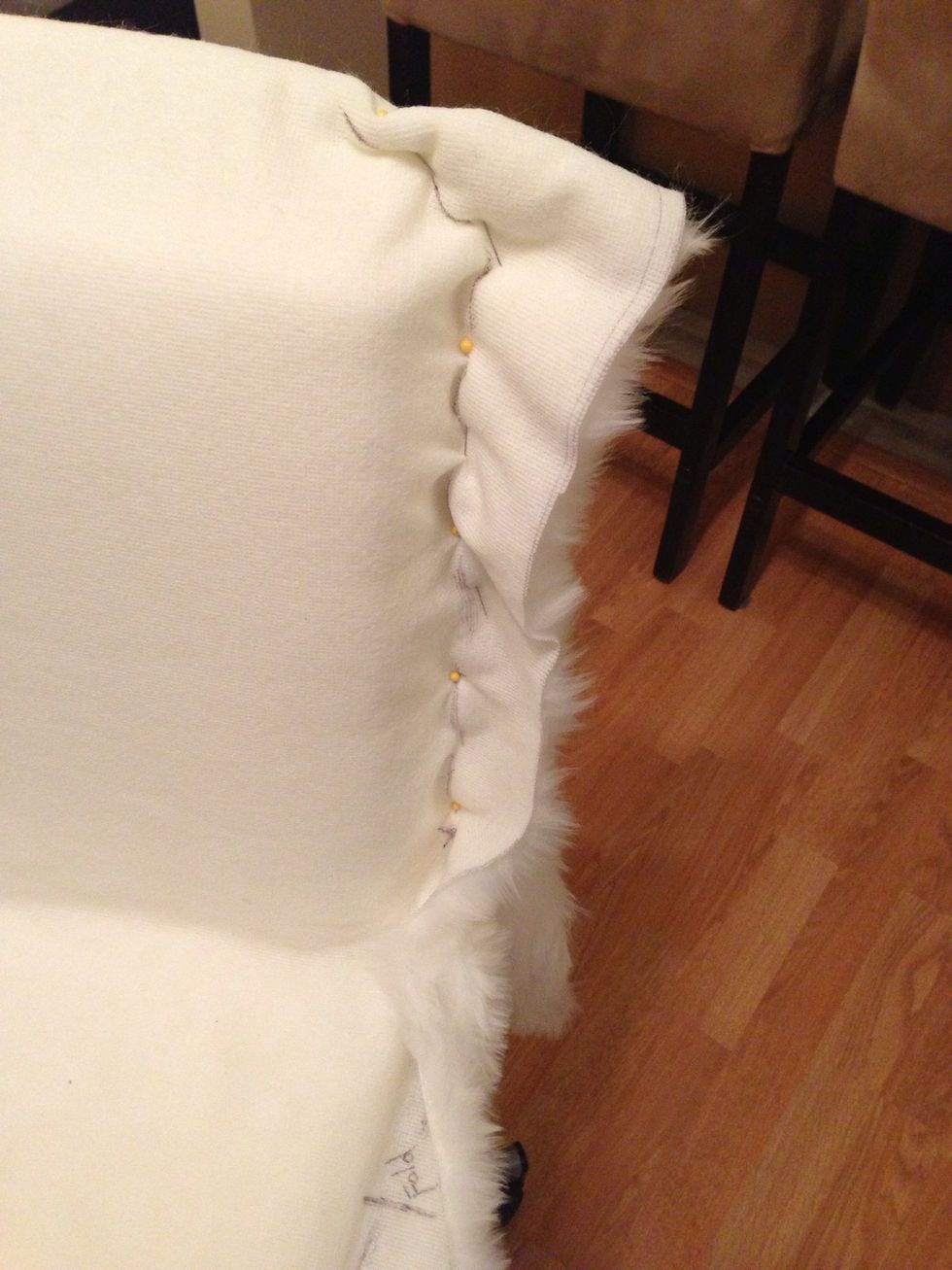 Use a pen to draw the curve of the chair so you have a guide to sew by.