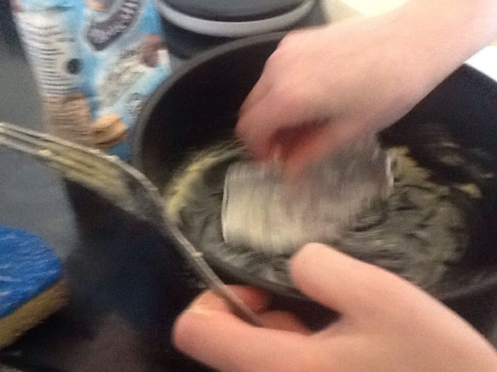 Use a piece of poly roll to cover the tin