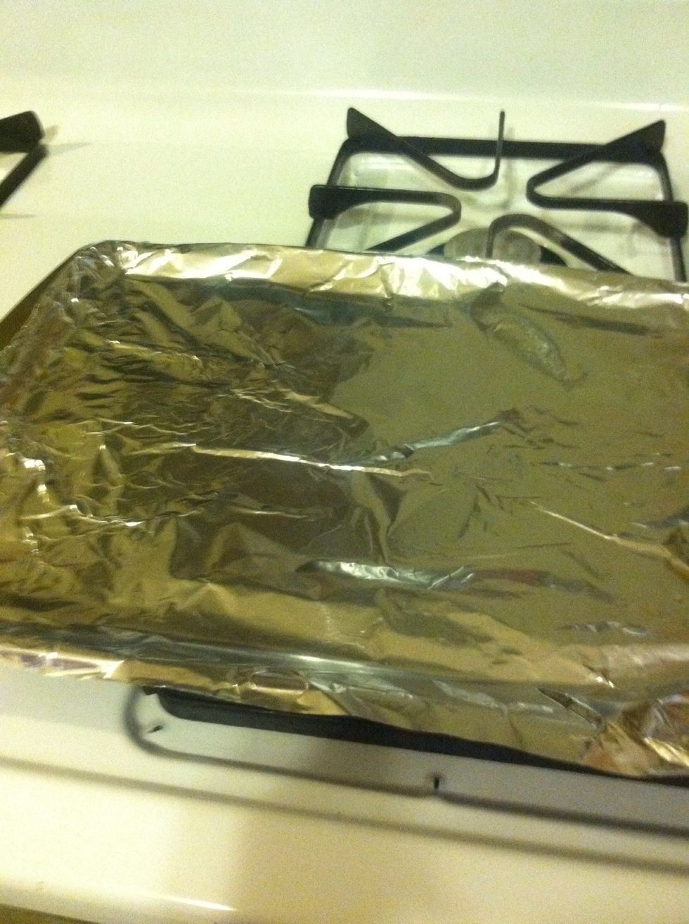 Use a piece of tinfoil to cover the cookie sheet.