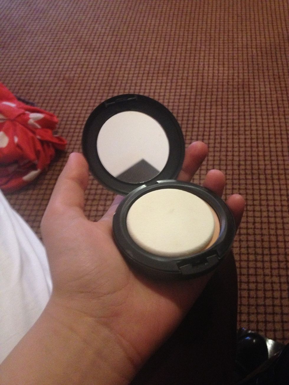 Use a powder foundation and a powder puff to seal in the foundation. And keep it in place all day