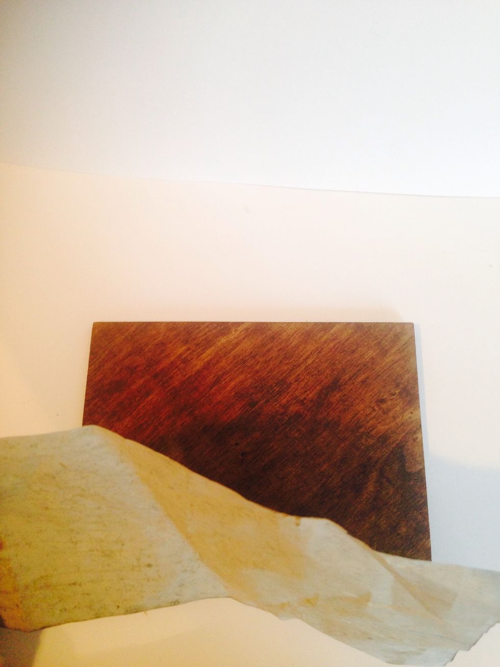 Use a rag to stain the wood.