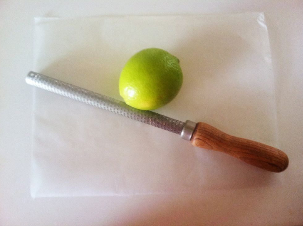 Use a rasp to remove the green zest without removing the bitter, white pith.