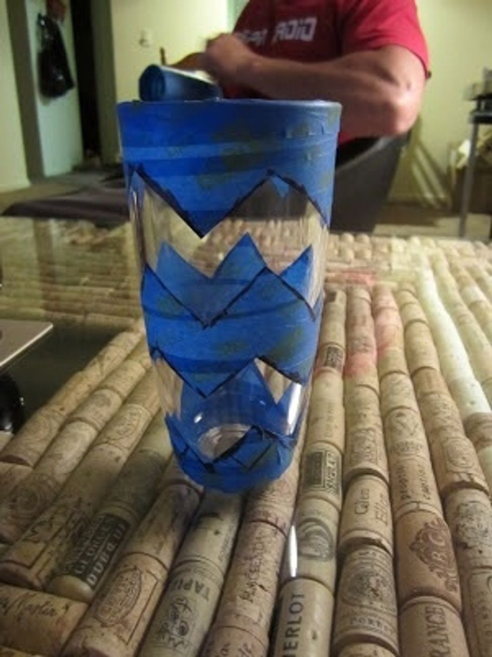 Use a razor or exacto knife to cut out the pattern, then peel it off.