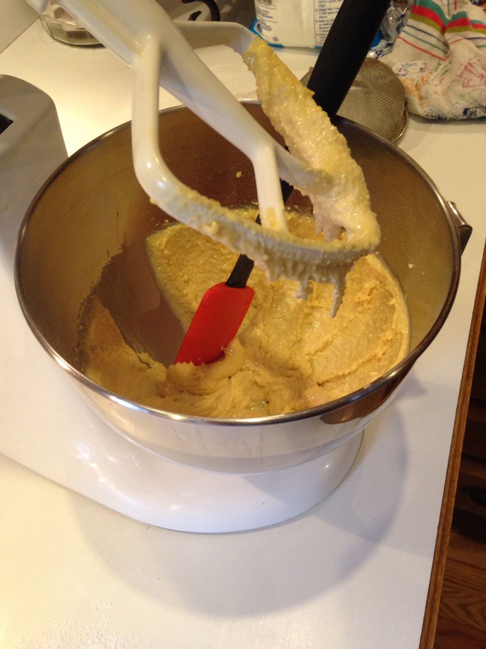 Use a rubber scraper to scrape up bottom of bowl and down sides.