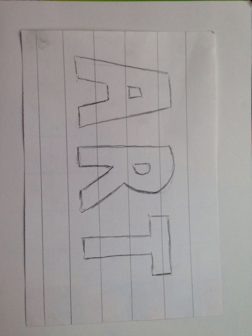 Use a ruler to draw horizontal lines across the paper. Make sure the lines go through the object or word.