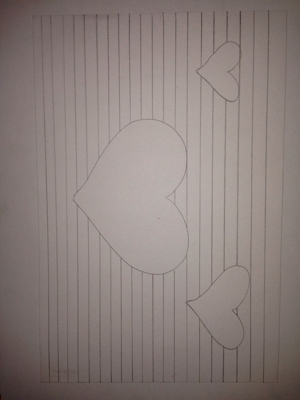 Use a ruler to draw many thin horizontal lines across the paper. Do not draw lines through the object(s).