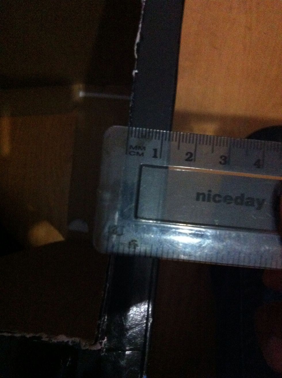 Use a ruler to measure about 1cm and mark it with a pen. Have a niceday as says the ruler. LOL