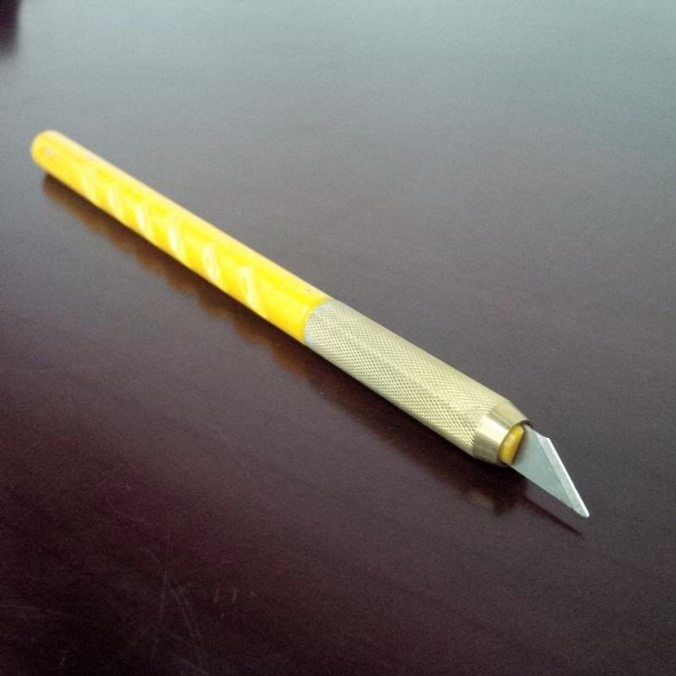 Use a scalpel or scissors to cut the bottle