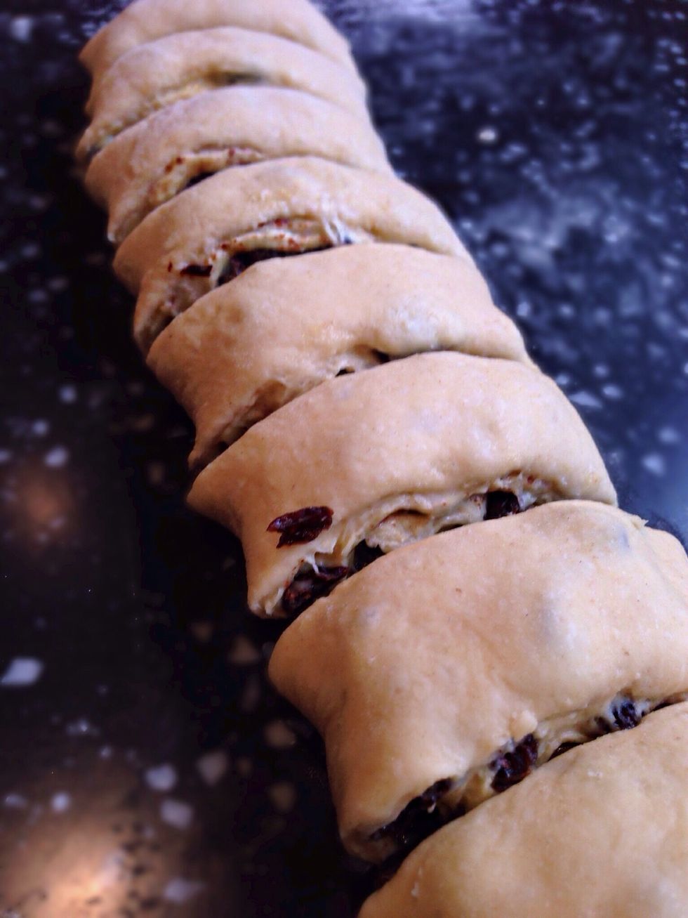 Use a sharp knife to cut 2.5cm pieces from the roll. (The rolls can be frozen at this point if you want to - to defrost, just leave in a fridge over night covered loosely with cling film)