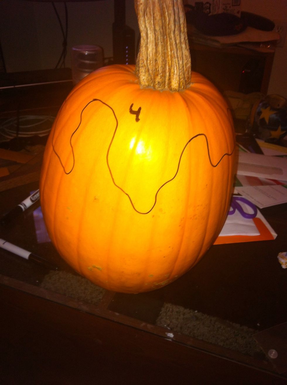 Use a sharpie to draw the outline for your shape. I did paint drips but you could do any shape or designs that you liked.