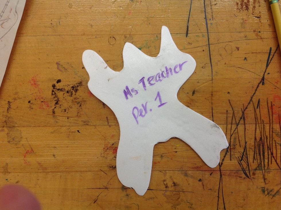 Use a sharpie to write your name and class period on the back of the printing plate.